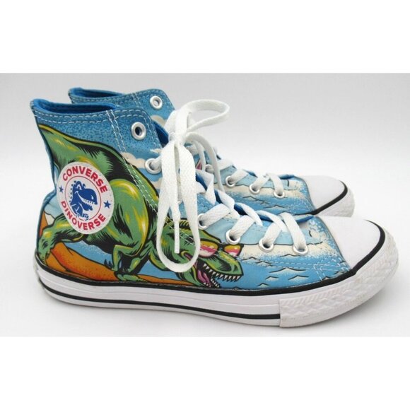 CONVERSE Chuck Taylor DINOVERSE Juniors US 3 Surfing Dinosaur Lace Up Sneakers - Picture 1 of 8